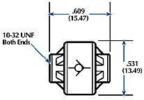 Miniature Check Valves Dimensions - F-2804-404 Actual Size